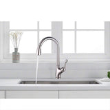 HOMY Kitchen Faucets with Pull Down Sprayer, SUS304 Stainless Steel Brushed Nickel, Hot & Cold Water Kitchen Sink Faucet with Two-function Nozzle, Single Handle Kitchen Faucet with Sprayer