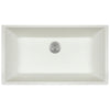 848 Large Single Bowl Quartz Kitchen Sink, White, No Additional Accessories