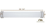 NEW Flush Mount Brushed Nickel Modern Frosted Bathroom Vanity Light Fixture | Contemporary Sleek Dimmable Design | Vertical or Horizontal LED Tube Wall Sconce | 3000K Warm White 36