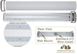 NEW Flush Mount Brushed Nickel Modern Frosted Bathroom Vanity Light Fixture | Contemporary Sleek Dimmable Design | Vertical or Horizontal LED Tube Wall Sconce | 3000K Warm White 36