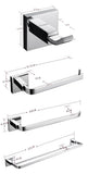 LightInTheBox Solid Brass Bathroom Accessory Sets 4 Pcs Chrome Finish Bath Collection Set owel Bars Robe Hooks Towel Shelf Toilet Paper Holder Towel Rack Shelf