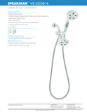 Speakman VS-233014 Caspian Anystream 2-Way Shower Combination, 2.5 GPM, Polished Chrome