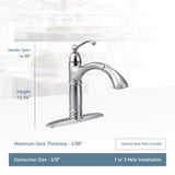 Moen 7295SRS Brantford One-Handle Pullout Kitchen Faucet Featuring Power Clean and Reflex, 1-(Pack), Spot Resist Stainless