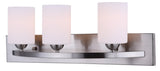 CANARM LTD. BPT IVL370A03BPT Hampton 3 Bulb Vanity Light, Brushed Pewter, White