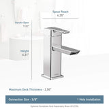 Moen S6700 90 Degree One-Handle Low-Arc Bathroom Faucet with Drain Assembly, Chrome