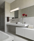 NEW Flush Mount Brushed Nickel Modern Frosted Bathroom Vanity Light Fixture | Contemporary Sleek Dimmable Design | Vertical or Horizontal LED Tube Wall Sconce | 3000K Warm White 36