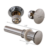 Bathroom Ceramic Porcelain Vessel Vanity Sink 7034/N3 combo+ free brushed nickel faucet, Pop Up Drain with no overflow