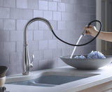 Kohler K-780-VS Cruette Pull-Down Kitchen Faucet, Vibrant Brushed Stainless, Single-Hole or Three-Hole Install, Single Handle, 3-function Spray Head, Sweep Spray and Docking Spray Head Technology